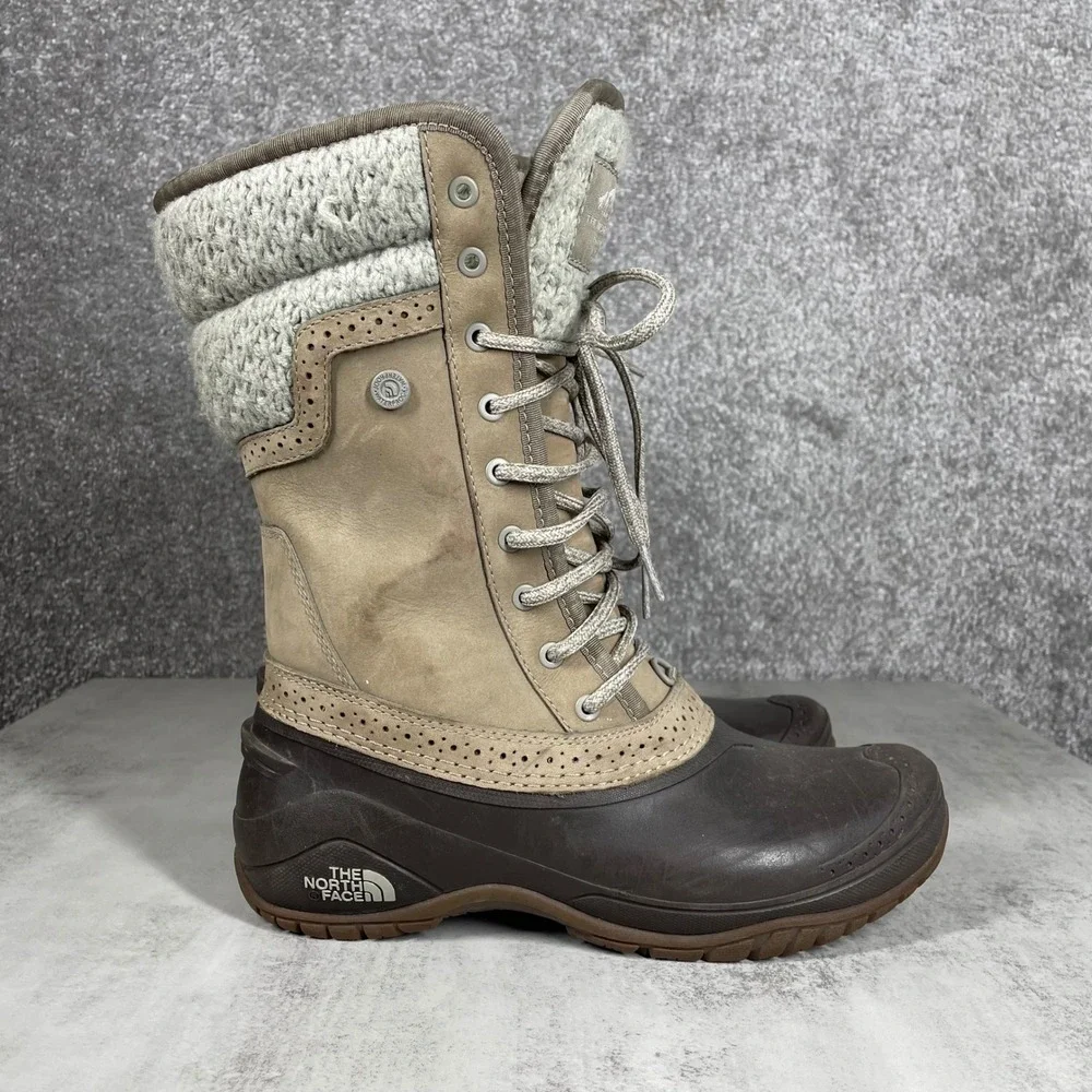 North Face Shellista II Mid Boots Womens Size 7 Snow Rain Winter Waterproof Tan